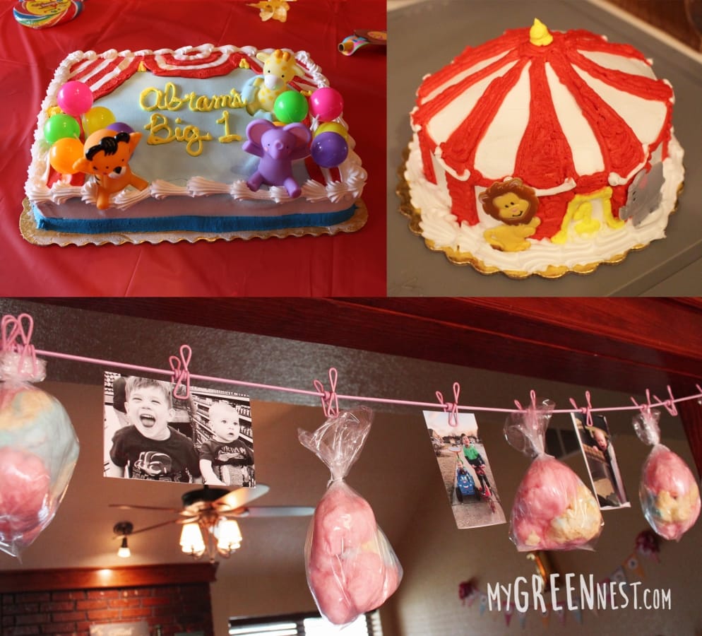 Carnival Themed Birthday Party - Cake and Cotton candy 
