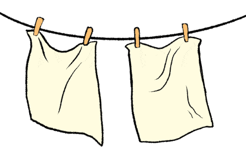 Flat Cloth Diapers On A Clothing Line